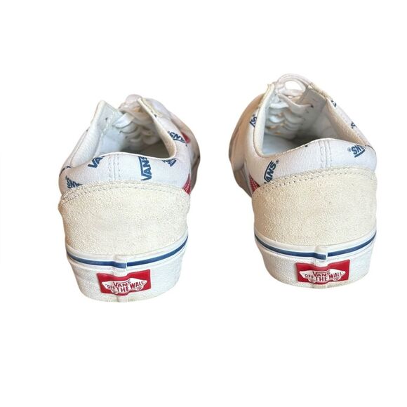 Vans Old Skool Canvas Low Top Sneaker All Over Logo Mens 8.5 Womens 10 - Picture 4 of 9
